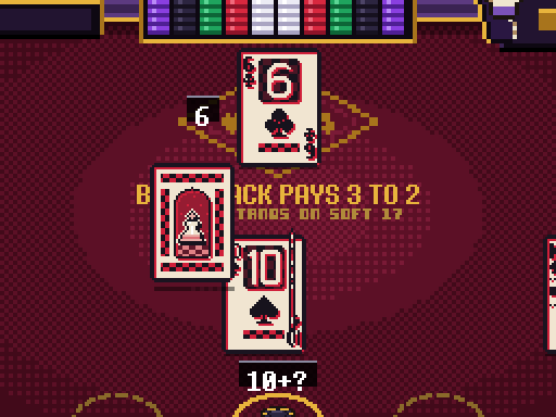 Blackjack, a bonus game in DELTARUNE Fight Simulator
