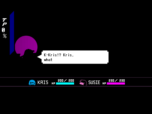 The Sound of Justice secret boss fight from DELTARUNE Chapter 4 in DELTARUNE Fight Simulator: the battle box and the party