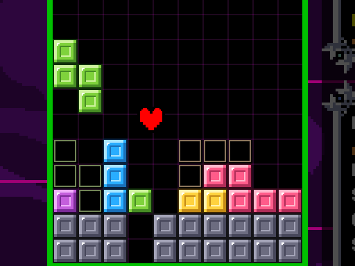 Tetris, a bonus game in DELTARUNE Fight Simulator